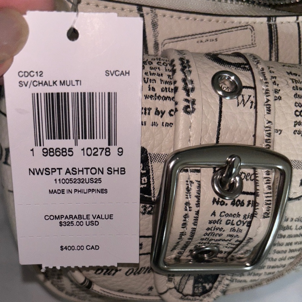 Brand New Coach Newspaper Print Shoulder Bag - Picture 7 of 16